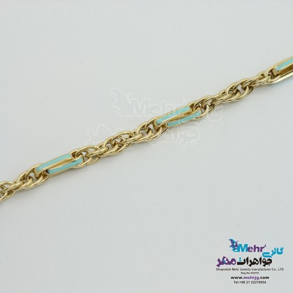 دستبند طلا - طرح حلقه‌های تودرتو-MB1188